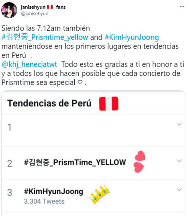 Kim Hyun Joong recibe apoyo de fans durante su concierto virtual. Foto: captura Twitter