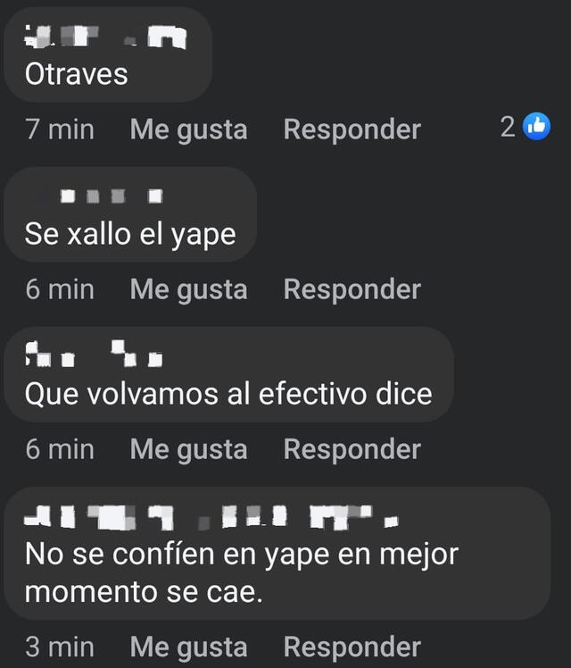  Usuarios de Facebook sobre la caída de Yape notificado por La República el 26 de octubre. Foto: captura de pantalla   