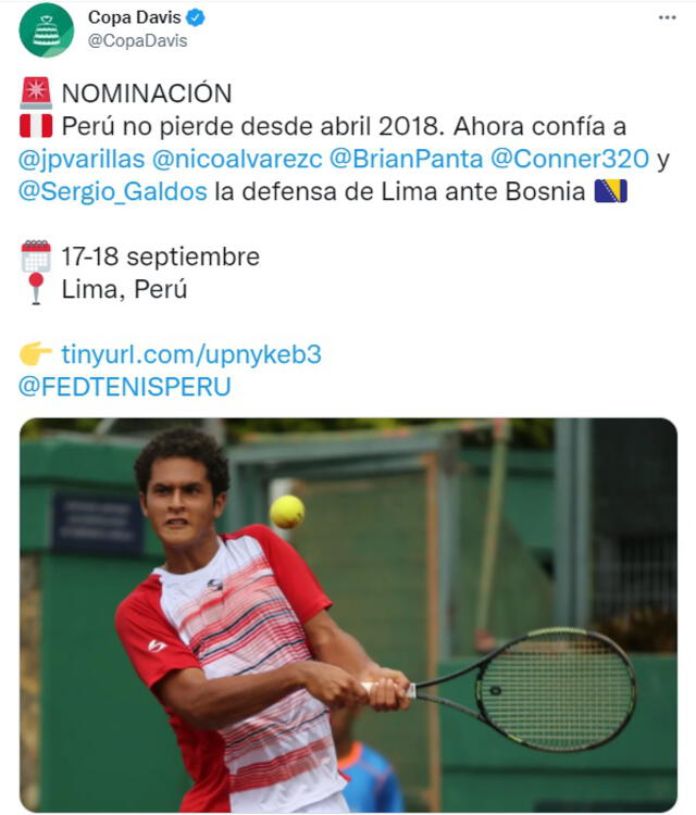 Varillas es el tenista peruano mejor ubicado en el ranking ATP. Foto: Copa Davis