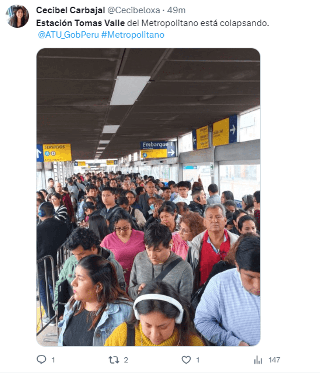  Estación Tomás Valle. Foto: Twitter 