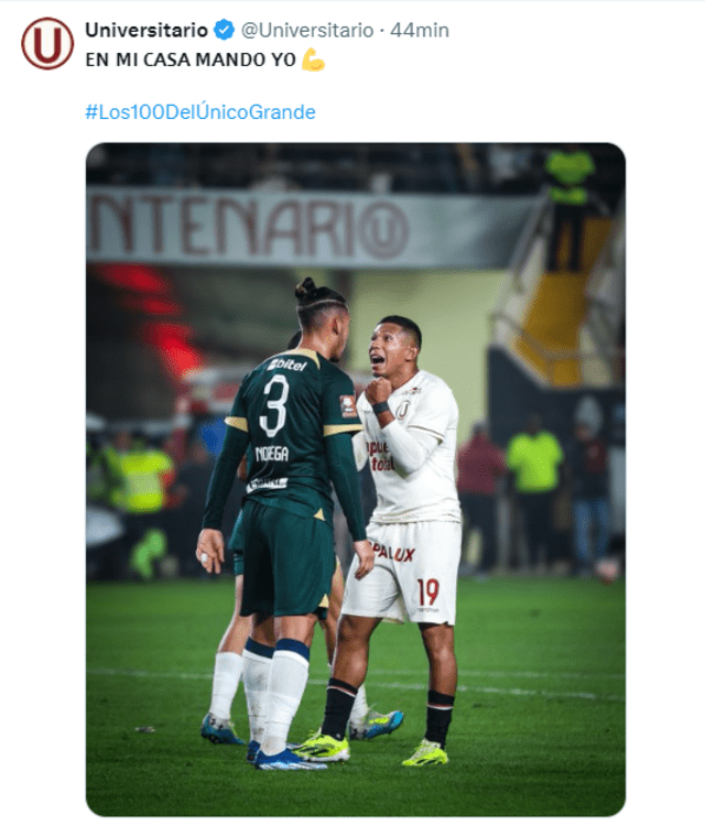 Segunda publicación de Universitario tras el final del partido. Foto: Universitario/X   