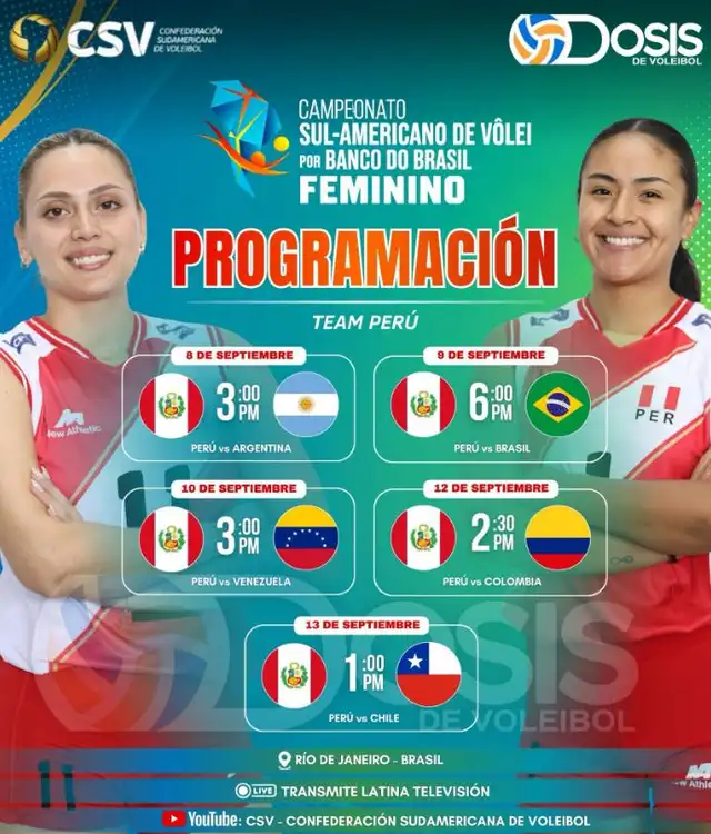Programación de los partidos de la selección peruana de vóley. Foto: Dosis de Voleibol  