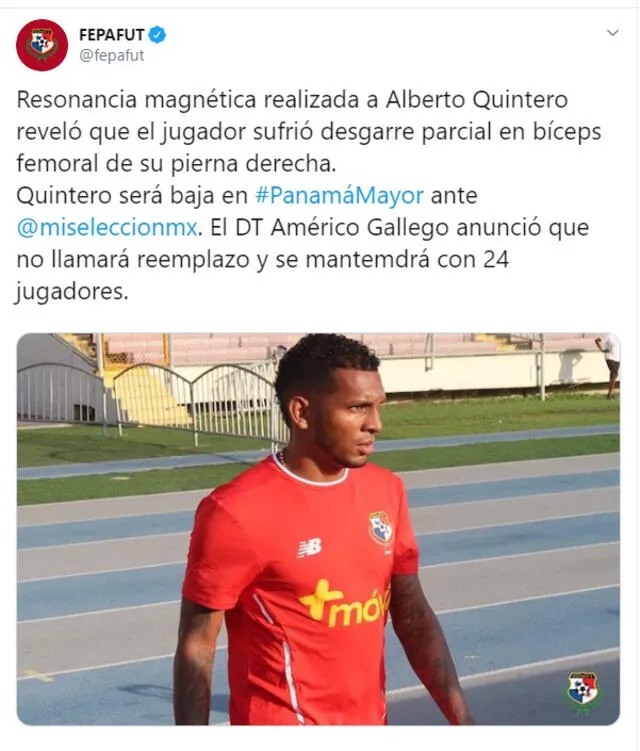 Universitario de Deportes: Panamá confirmó lesión de Alberto Quintero.