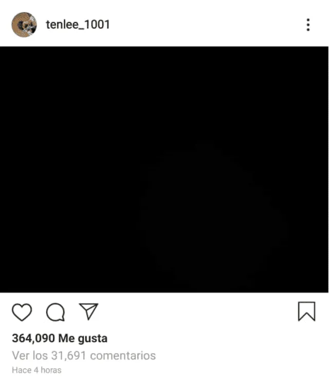 Post de Instagram de Ten, rapero del grupo K-pop NCT, a favor del movimiento #BlackOutTuesday. 2 de junio, 2020.