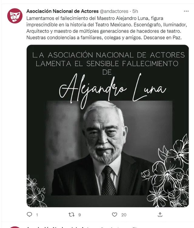 Pronunciamiento de la Asociación Nacional de Actor.