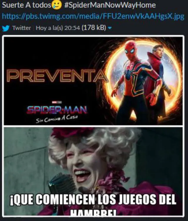 Meme sobre la preventa de Spider-Man no way home. Foto: captura Twitter