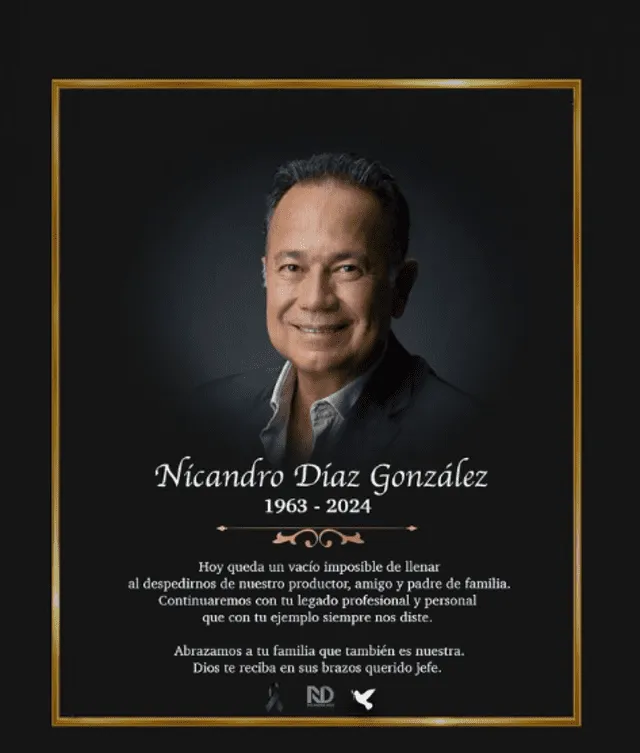 Así anunciaron la muerte de Nicandro Díaz en redes sociales. Foto: Instagram Nicandro Díaz   