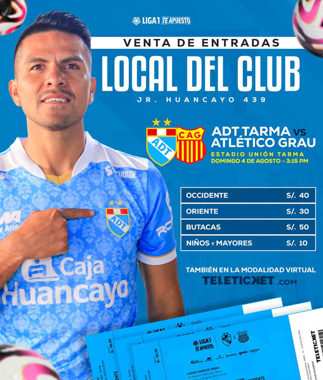 Precios de las entradas para el partido contra Atlético Grau. Foto: ADT 