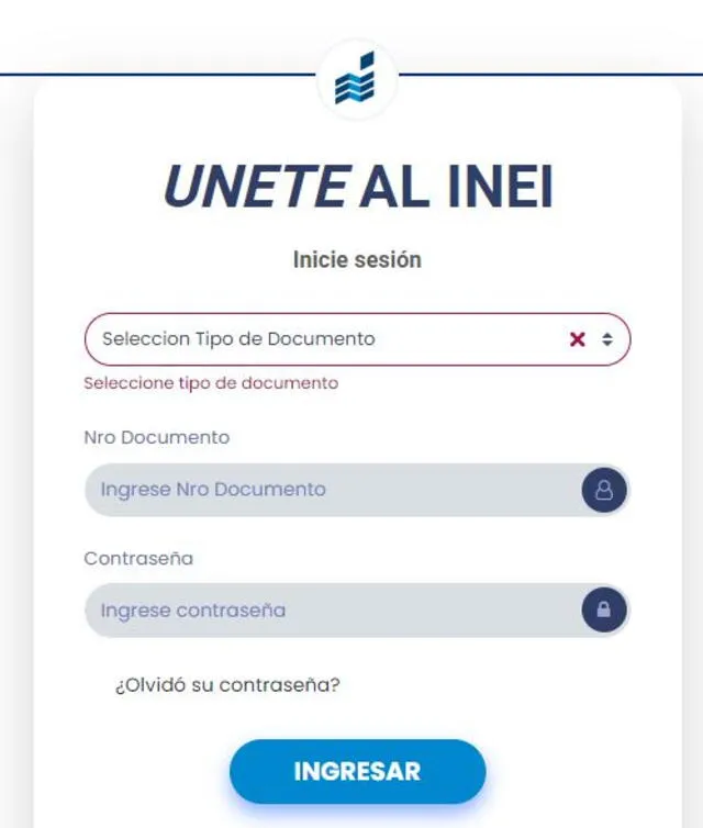  Plataforma virtual del INEI. Foto: captura    