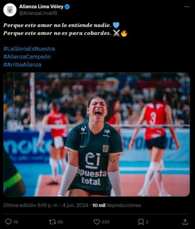 Post que compartió Alianza Lima al mismo tiempo que se confirmaba la contratación de Flavia Montes. Foto: X/Alianza Lima.   