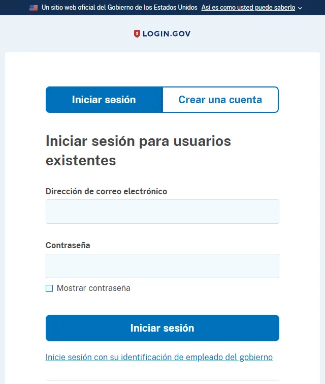 Los beneficiarios del Seguro Social deben pasar de My Social Security a Login.gov. Foto: Login.gov   