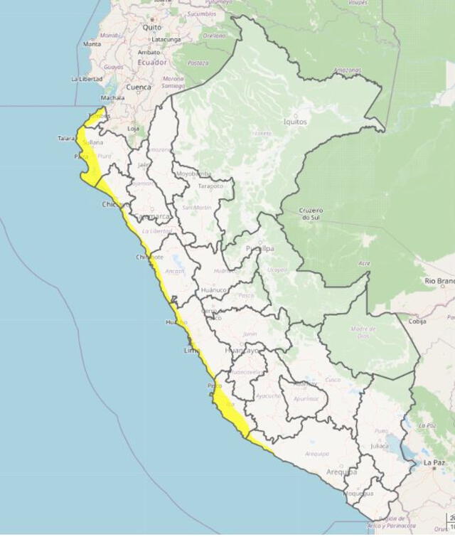 Senamhi emitió una alerta amarilla por incremento de viento en la costa del Perú Senamhi emitió una alerta amarilla por incremento de viento en la costa del Perú