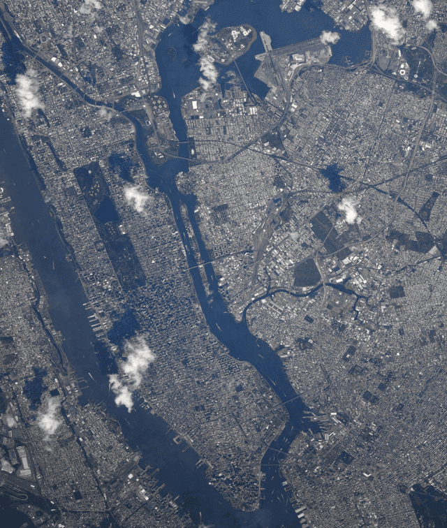 NASA, foto desde el espacio de la ciudad de Nueva York