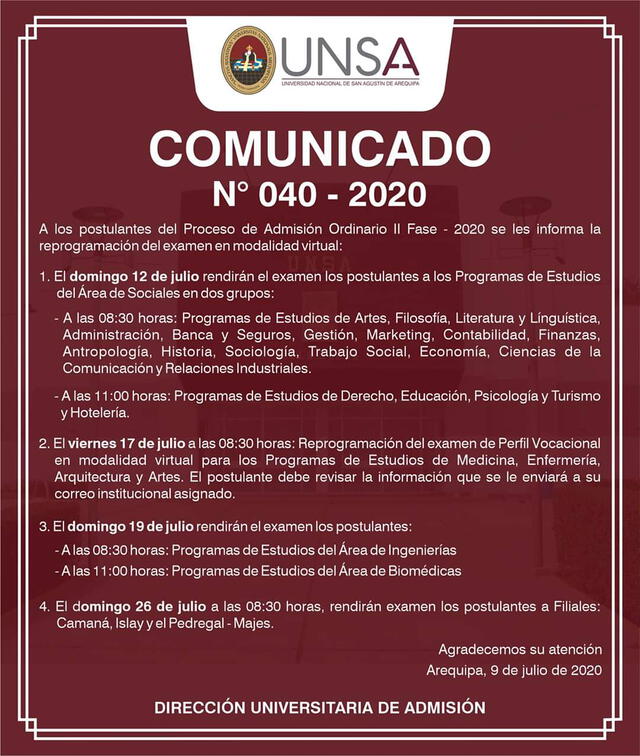 Comunicado UNSA