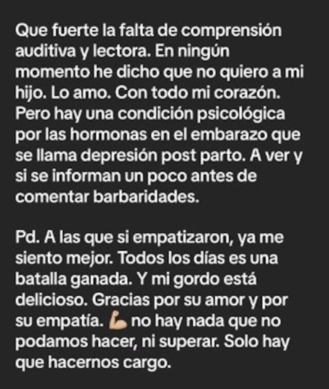  Mensaje de Anahí de Cárdenas. Foto: Captura Instagram   