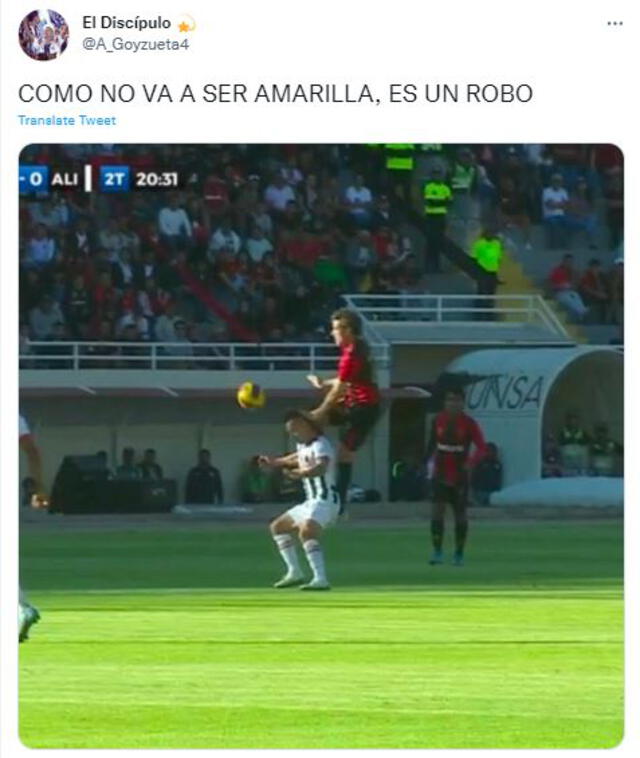 Usurios reclamaron algunas jugadas no cobradas por el árbitro en el Alianza vs. Melgar. Foto: captura