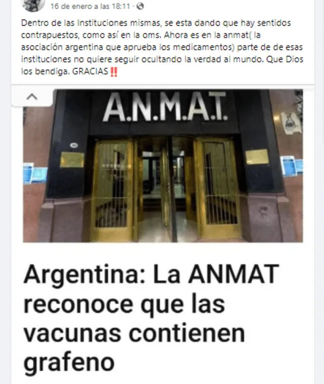 Publicaciones se basaron en un documento real que fue corregido por la entidad argentina. Foto: captura de Facebook