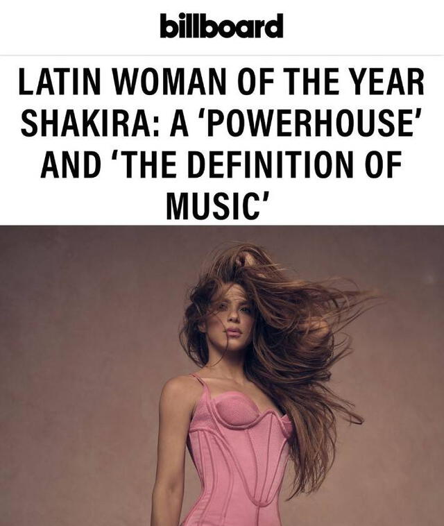 Shakira fue anunciada como mujer del año por Billboard. Foto: Billboard   