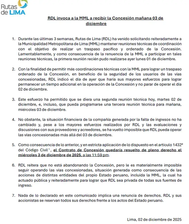Comunicado RDL Comunicado RDL