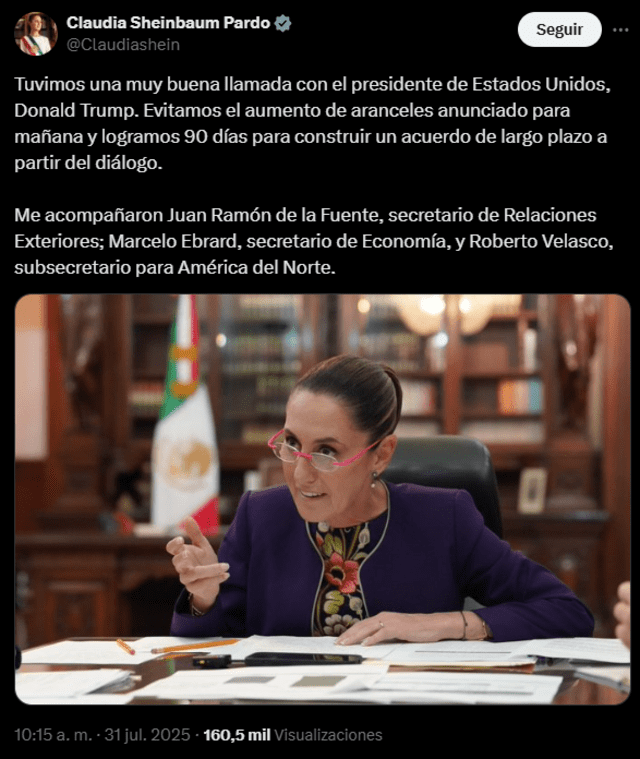 Sheinbaum confirmó reunión con Trump y extensión de aranceles: 25% a fentanilo y autos, 50% a acero, aluminio y cobre.<br><br> Sheinbaum confirmó reunión con Trump y extensión de aranceles: 25% a fentanilo y autos, 50% a acero, aluminio y cobre.<br><br>