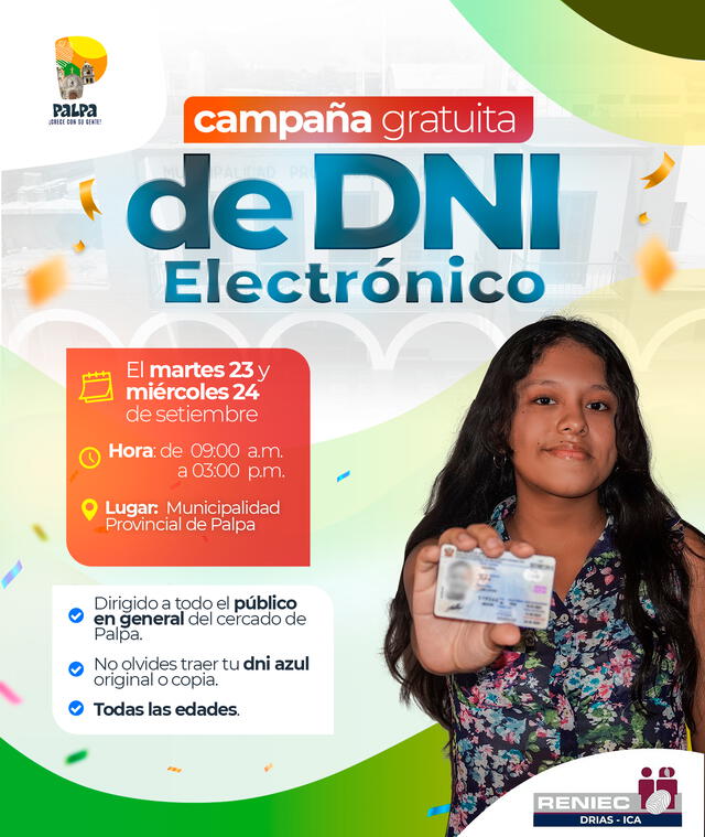 Campaña gratuita de DNI electrónico en Palpa.   