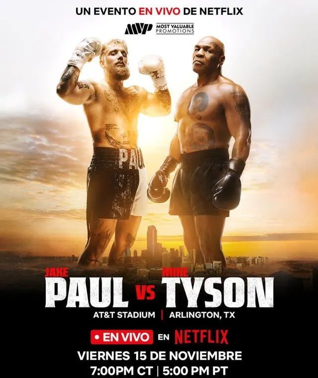 Originalmente, el combate estaba programa para julio, pero complicaciones con la salud de Tyson obligaron a posponer la contienda. Foto: Netflix   