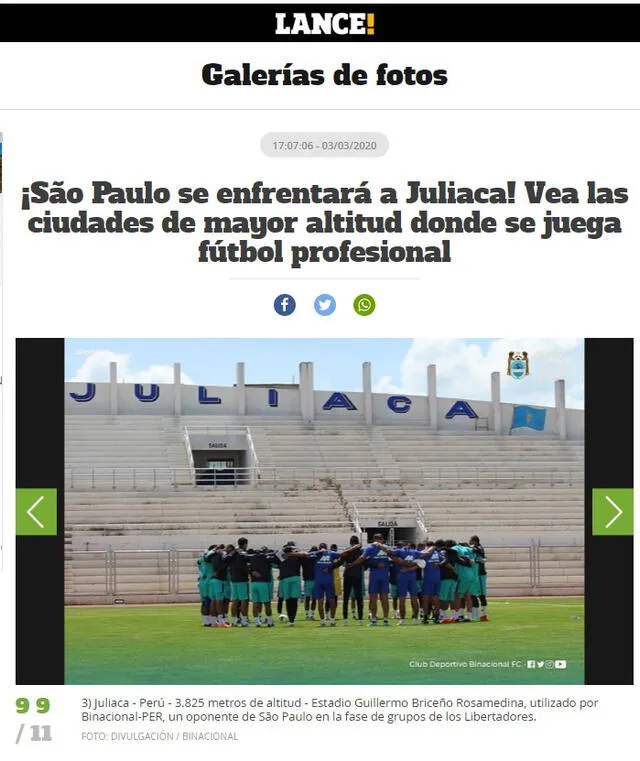 Copa Libertadores 2020: Binacional recibe este jueves a Sao Paulo