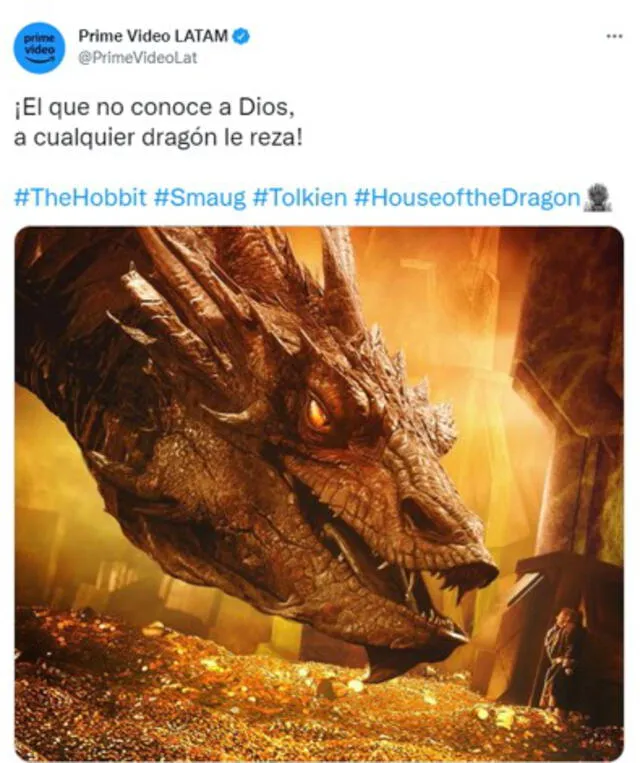 Indirecta de Amazon Prime Video hacia estreno de "House of the dragon"