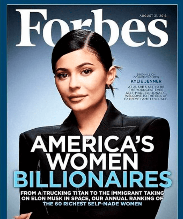 Kylie Jenner en la portada de Forbes en 2019.