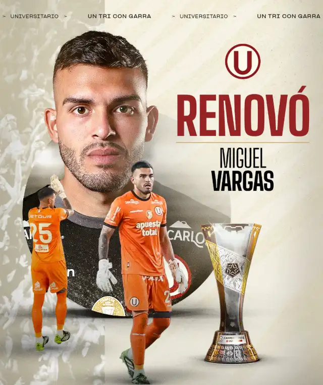 Miguel Vargas estará presente en la temporada 2026. Foto: Universitario   