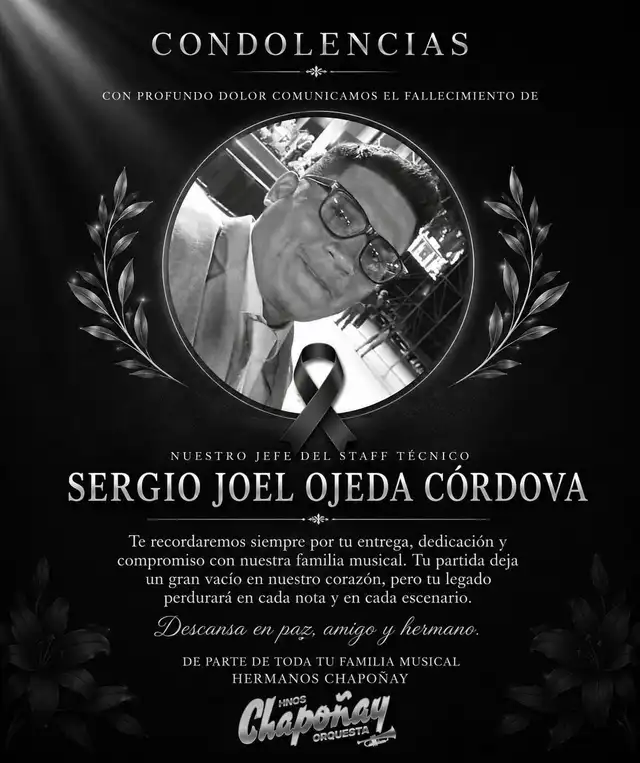 El suceso se produjo cuando Ojeda, conocido como 'Chacal', fue atacado a balazos por dos sicarios mientras iba a una bodega, dejando una profunda tristeza en su familia musical.
