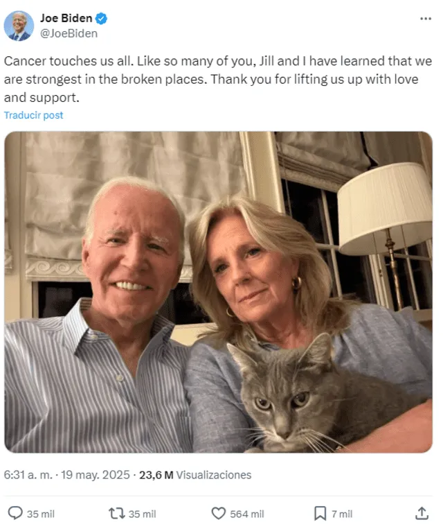  President Biden shares a heartfelt message on resilience and gratitude following his cancer diagnosis, acknowledging the support received from the nation. Photo: Joe Biden X account    