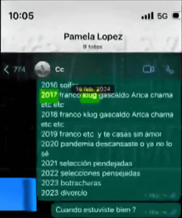 Chats de Pamela López. Foto: Magaly TV La firme   