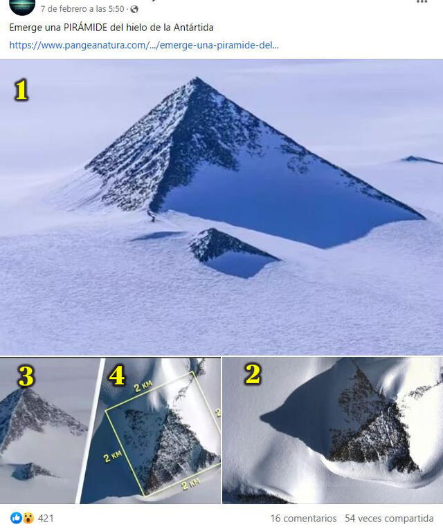  Desinformación sobre la Antártida. Foto: captura en Facebook<br><br>    
