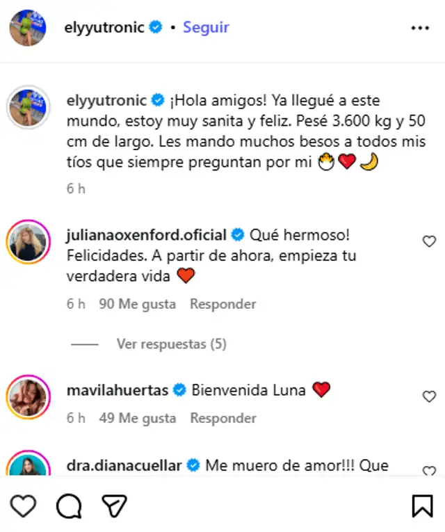 Publicación de Ely Yutronic. Foto: captura/Instagram   