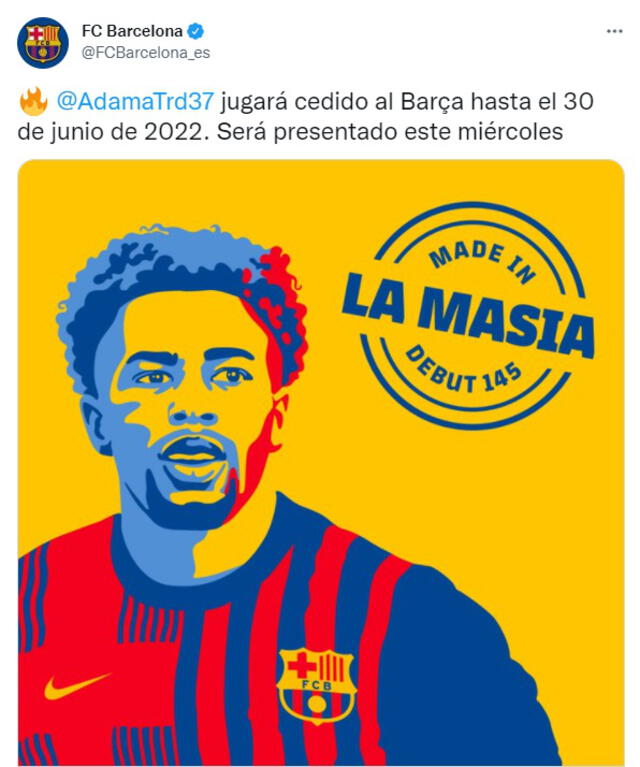 Adama Traoré vuelve al club luego de siete años. Foto: FC Barcelona