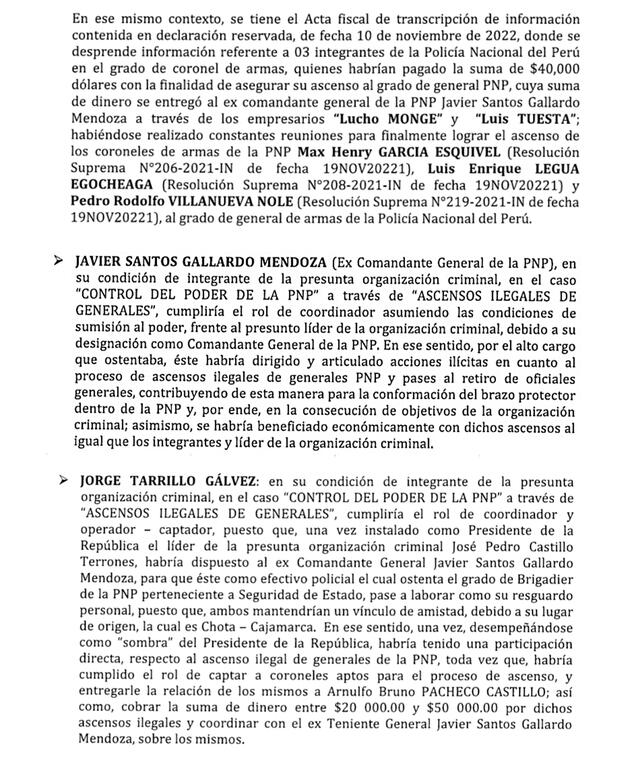 Fragmentos de la resolución del juez Jorge Pillaca Valdez que recoge los hechos de convicción presentados por la fiscal Kelinda Janampa Oscátegui. Foto: composición LR
