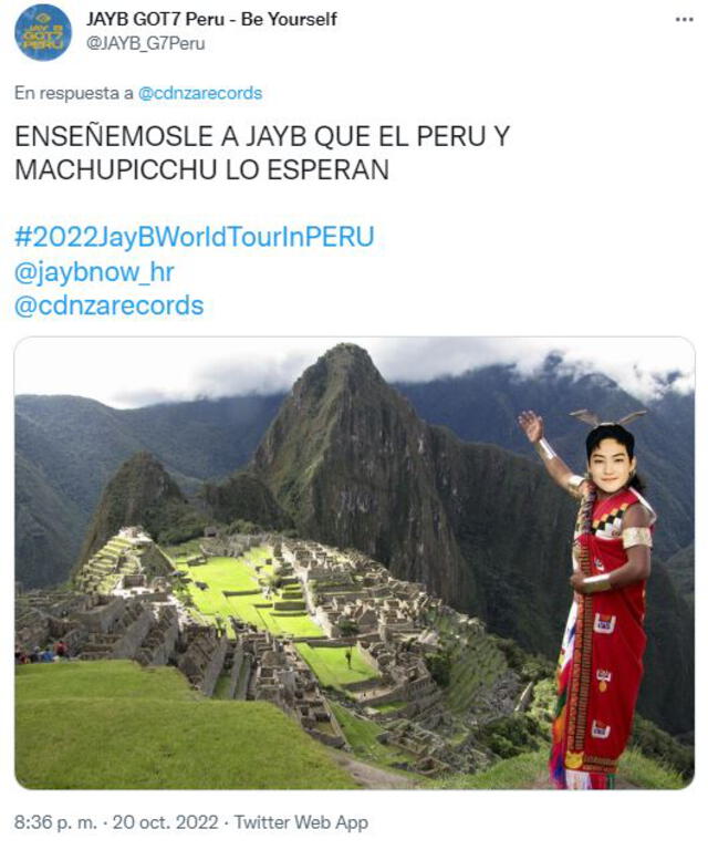 JayB de GOT7: fans se unen para pedir concierto en Perú. Foto: JAYB GOT7 Perú/Twitter