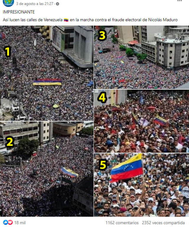  Desinformación en el contexto de la crisis de Venezuela. Foto: captura en Facebook.&nbsp;   