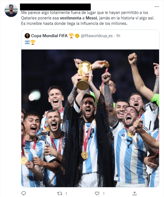 Argentina campeón, Messi vestimenta
