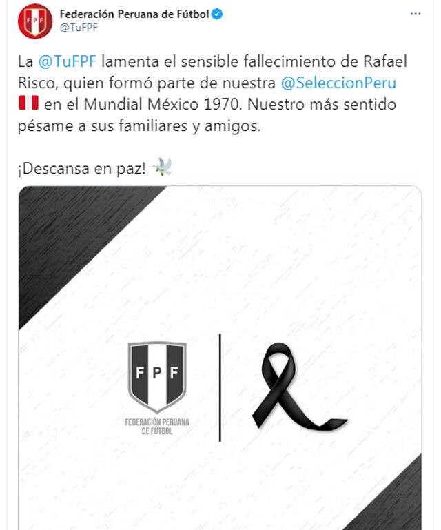 Publicación de la Federación Peruana de Fútbol.