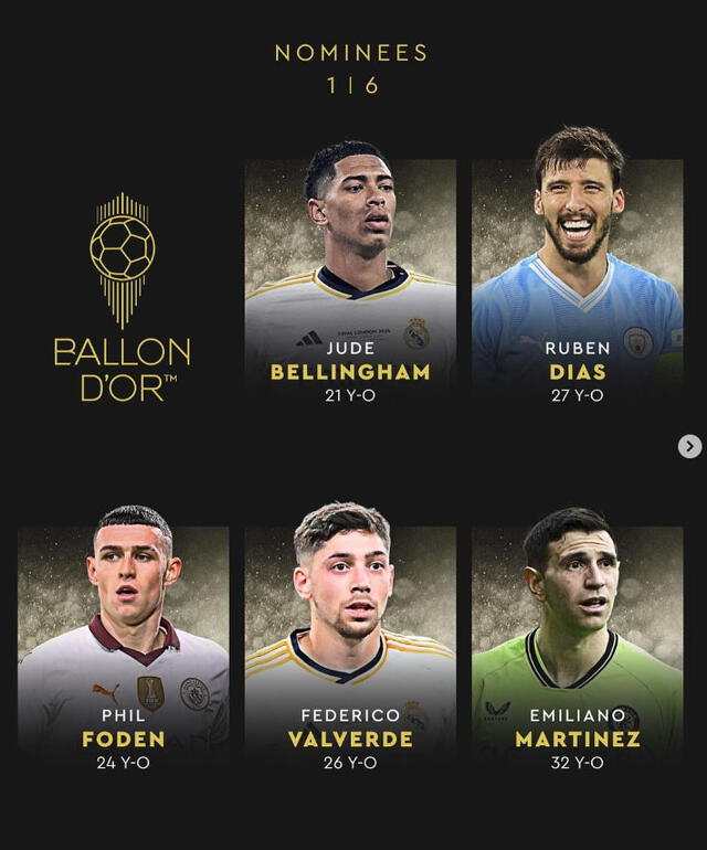 Emiliano Martínez figura en la lista de nominados del Balón de Oro 2024. Foto: ballondorofficial / Instagram   