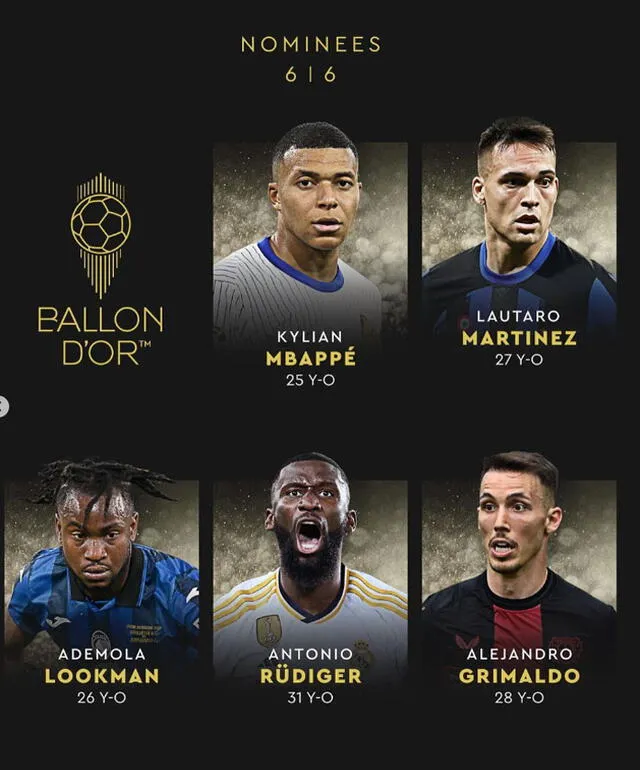 Lautaro Martínez también figura entre los nominados al Balón de Oro 2024. Foto: ballondorofficial / Instagram   