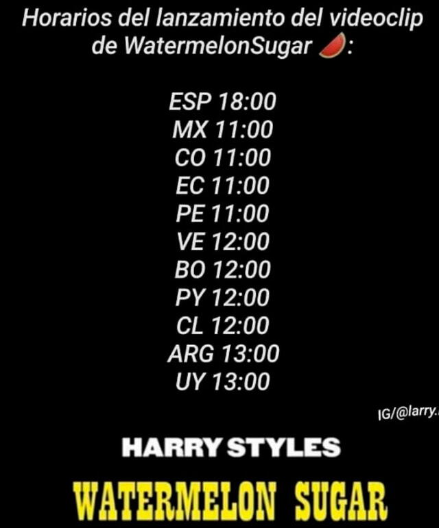 Horarios de estreno del video 'Watermelon Sugar' Foto: Instagram