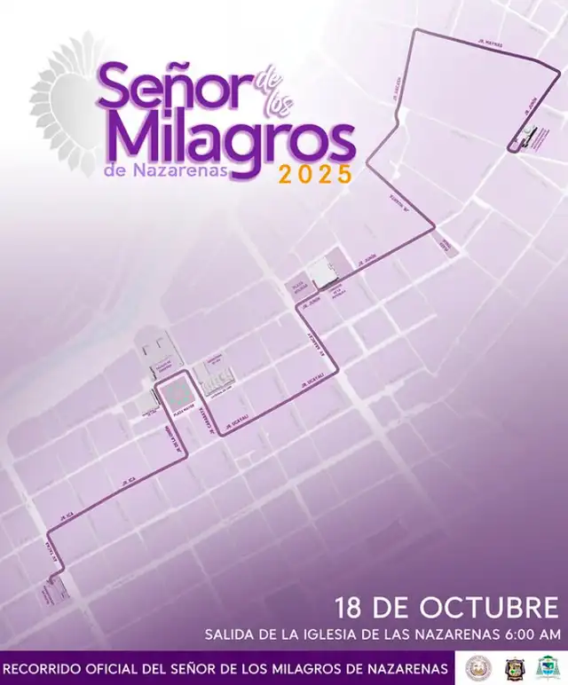 Recorrido del Señor de los Milagros, 18 de octubre. Foto: Nazarenas Recorrido del Señor de los Milagros, 18 de octubre. Foto: Nazarenas