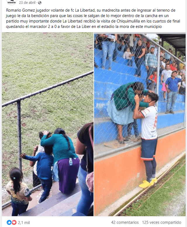 Post original señala que partido se llevó a cabo en Guatemala. Foto: captura de Facebook   