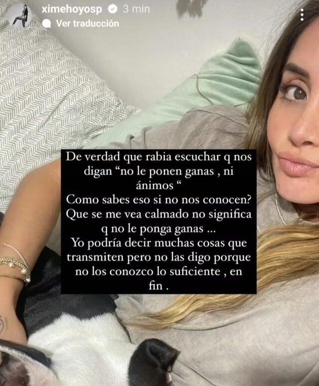  Ximena Hoyos hizo esta publicación en sus redes, pero luego la eliminó. Foto: Instagram/Ximena Hoyos 