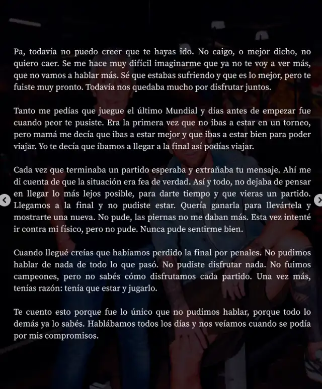 Mensaje de Lionel Messi. Foto: Instagram Mensaje de Lionel Messi. Foto: Instagram