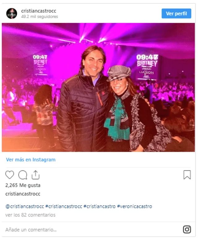 Cristian Castro y Verónica Castro en Instagram.
