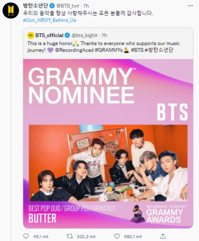 BTS, ARMY, Grammys 2022